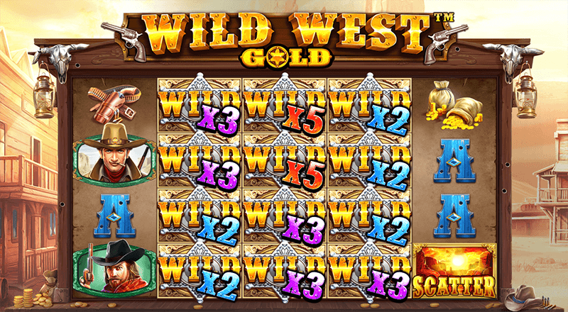 Wild West Gold липкие вилды в бонусном раунде